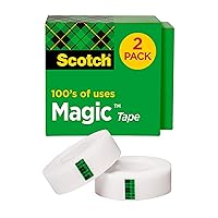 Scotch Magic Tape, Invisible, Home Office Supplies and Back to School Supplies for College and Classrooms, 2 Rolls