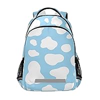 ALAZA Cow Print Blue Backpack Purse for Women Men Personalized Laptop Notebook Tablet School Bag Stylish Casual Daypack, 13 14 15.6 inch