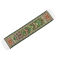 Melody Jane Dollhouse Green & Red Turkish Woven Carpet Runner Miniature Rug 1:12 Scale