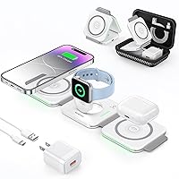 3 in 1 Charging Station for Apple,Magnetic Foldable Charger for Travel,Wireless Charger Pad for iPhone 15/14/13/12/Pro/Max/Mini,AirPods Wireless/Pro,iWatch Ultra/SE/9/8/7/6/5/4/3/2
