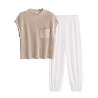 Pretty Garden Womens Knit Pullover Tops And High Waisted Pants Matching Tracksuit Sweatsuit Set