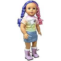 18 Inch Dolls with Soft Hair and Accessories – Soft Body 18 inch Doll with Sleeping Eyes, Poseable Vinyl Arms & Legs, Dress Outfit – Cute 18