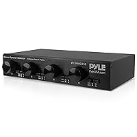 Pyle 4 Channel High Power Stereo Speaker Selector with Volume Control, Rugged and Durable Housing Construction, Cabinet Heat Sink, Plug and Play Easy Install