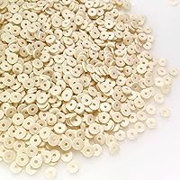 5000 Pieces Polymer Clay Beads 6mm Heishi Beads Flat Round Vinyl Disc Handmade Loose Spacer Beads for DIY Jewelry Making Bracelet Necklace Earring Pendant Accessory DIY Crafts (Beige)