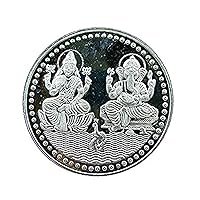 Ganesh Laxmi Coin in Silver / Ganpati Lakshmi Religious Coin for Diwali and Gifting Purpose (10 Grams)