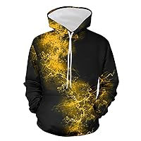 Men's 3D Print Hoodies Casual Hooded Drawstring Pullover Tops Athletic Fit Sweatshirt Novelty Graphic Fleece Sweater
