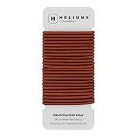 Elastic Hair Ties - Auburn Red - 24 Count, 4mm x 1.75 Inch Diameter Ponytail Holders