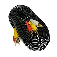 iMBAPrice® 50FT RCA M/Mx3 Audio/Video Cable Gold Plated - Audio Video RCA Cable 50 feet