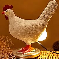 Chicken Lamp, Easter Chicken Egg Lamp, Lifelike LED Egg Lamp Creative Resin Chicken Night Light Cable Funny Chicken Light with Egg in Butt with USB, Birthday Christmas Gifts for Boys/Girls