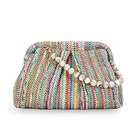 Lanpet Straw Clutch Purse for Women, Woven Dumpling Evening Bag Summer Beach Bag, Chain Strap Crossbody Shoulder Handbags