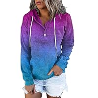 XHRBSI Fall Maternity Clothes Women's Casual Fashion Vintage Print Long Sleeve Button Pullover Hoodies Sweatshirts