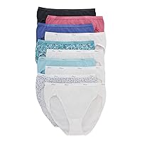 Hanes Women's Hi-Cut Cotton Underwear, Value 10-Pack, Assorted High-Waisted Panties (Colors May Vary)