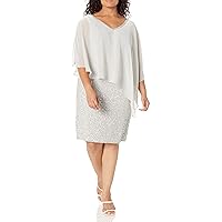 J Kara Women's Caplet V-Neck Short Cocktail Beaded Dress