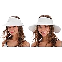 Simplicity Cotton Womens Visor and Straw Visors for Women UV Protection Wide Brim Beach Sun Visor Hat