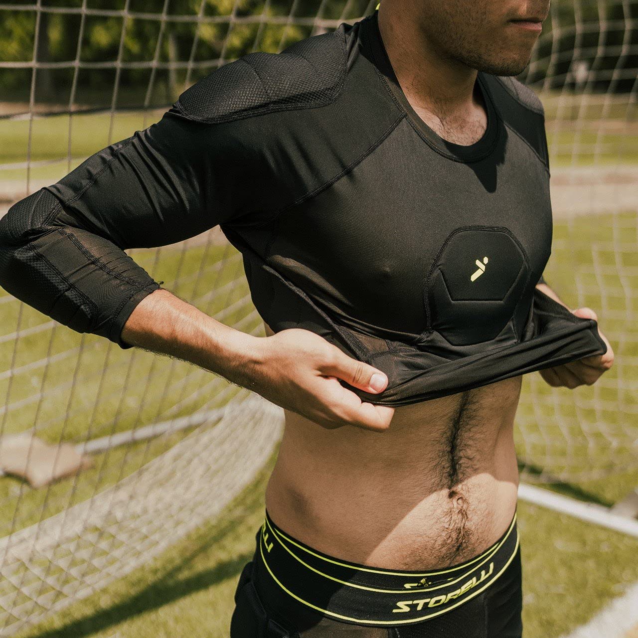 Storelli BodyShield Goalkeeper 3/4 Undershirt | Lightweight Compression Soccer Shirt