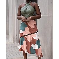 The Drop Women's Abstract Multicolor Print Asymmetric Skirt by @sweetlikeoyin