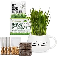 TCL White Cat Mug Cat Grass Kit and Refill