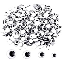 TOAOB 100pcs Wiggle Googly Eyes Self Adhesive for Craft Sticker Eyes 6mm to  35mm Assorted Sizes and Colors Round Plastic Crafts Eyes for DIY Arts