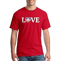 Threadrock Men's Love Trump American Flag Heart (Horizontal Love) T-Shirt - Large, Red