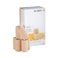 McKesson Elastic Cohesive Bandages, Beige, Non-Sterile, 4 in x 5 yds, 1 Count, 18 Packs, 18 Total