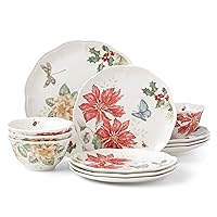 Lenox 884473 Butterfly Meadow Holiday 12-Piece Dinnerware Set