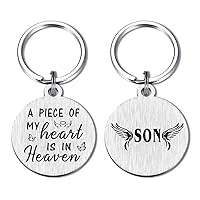 Son Memorial Gifts, Sympathy Keychain for Loss of Son, A Piece of My Heart is In Heaven, Bereavement Memory Son Present