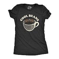 Crazy Dog Women's T Shirts Cool Beans Coffee Caffeine Lover Graphic Novelty Tee