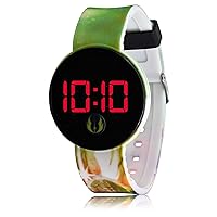 Accutime Lucas Star Wars Adult Unisex Digital Watch - Button Led with Yoda Print, Unisex - Male or Female, Digital Wrist Watch in Green (Model: YOD1401AZ)