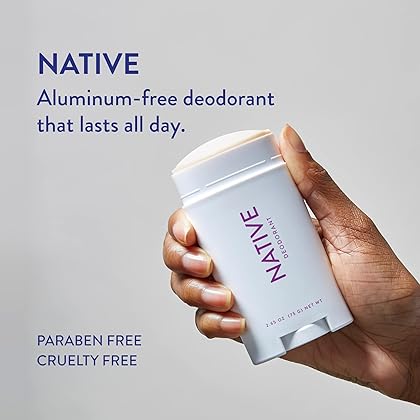 Native Deodorant | Natural Deodorant for Women and Men, Aluminum Free with Baking Soda, Probiotics, Coconut Oil and Shea Butter | Lavender & Rose