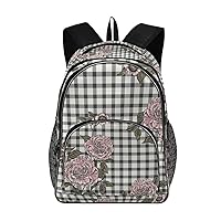 ALAZA Floral Plaid School Backpacks Travel Laptop Bags Bookbags for College Student