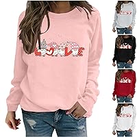 Long Sleeve Shirts for Women Valentine Turtleneck Long Sleeve Shirt Date Casual Plus Size Tops for Women