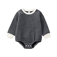 BeQeuewll Newborn Infant Boy Girl Clothes Long Sleeve Oversized Sweatshirt Sweater Romper Unisex Baby Warm Pullover Onesie