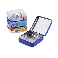 Lens Cleaning Accessory Tin Box Containers with Hinge Lids, Pack of 4