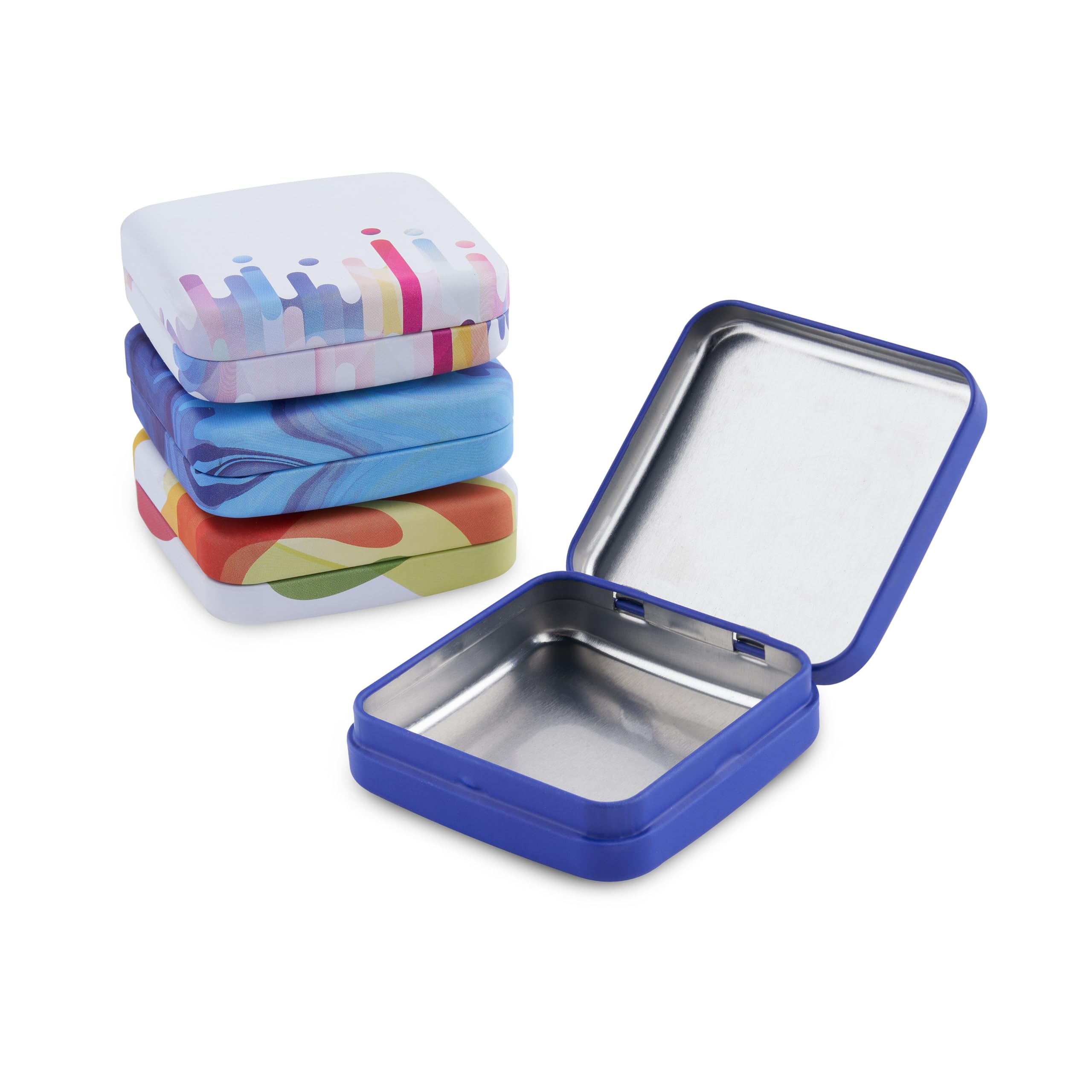 Zeiss Lens Cleaning Accessory Tin Box Containers with Hinge Lids, Pack of 4