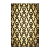 ALAZA Gold Fleur De Lis Kitchen Towels Absorbent Dish Towels Soft Wash Clothes for Drying Dishes Cleaning Towels for Home Decorations Set of 4, 28 X 18 Inch