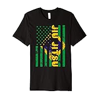 Brazilian Jiu Jitsu American Flag Sports US Premium T-Shirt