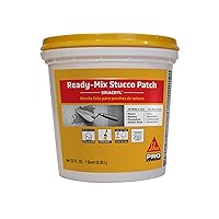 Sikacryl - Stucco Repair - Ready-Mix Stucco Patch, White - Repair spalls/Large Cracks in Stucco - Interior/Exterior - Acrylic-Based, Textured - 1 qt