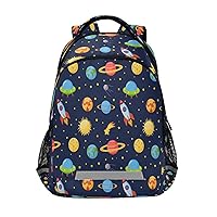 MNSRUU Cartoon Backpacks for School Elementary,5-12 Year Old Kid Bookbags Space Theme Toddler Backpack