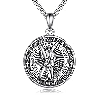 YFN Sterling Silver Saints Necklace St. Christ Religious Pendant Jewellery Gift for Women Men