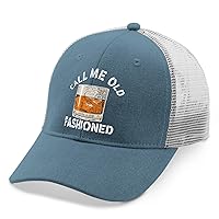Funny Hats Call Me Old Fashioned Whiskey Hats and Gifts Cute Hat and Funny Golf Hat and Funny Hunting SkyBlue