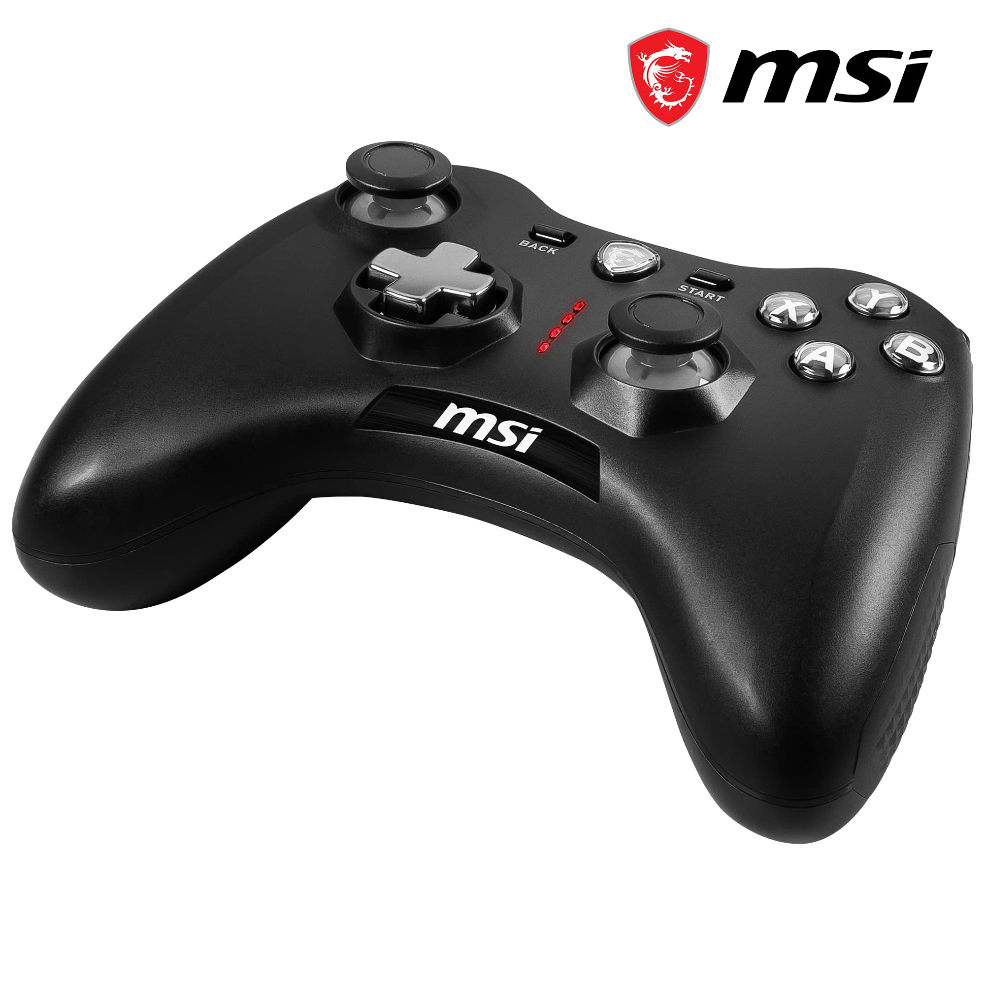 MSI FORCE GC20 V2 Wired PC Gamepad Controller - Interchangeable D-Pad Covers, Dual Vibration Motors, USB 2.0 - Wired