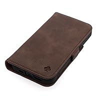 Porter Riley - Leather Case for Samsung Galaxy S23 Ultra. Premium Genuine Leather Stand Case/Wallet/Cover (Chocolate Brown)