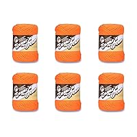 Sugar'N Cream Hot Orange Yarn - 6 Pack of 71g/2.5oz - Cotton - 4 Medium (Worsted) - 120 Yards - Knitting/Crochet