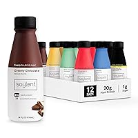 Soylent Meal Replacement Shake, Sampler Pack, Contains 20g Complete Vegan Protein, Ready-to-Drink, 14oz, 12 Pack
