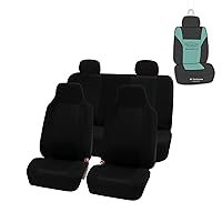 FH Group FB102114 Classic Cloth Seat Covers (Black) Full Set with Gift – Universal Fit for Cars Trucks & SUVs