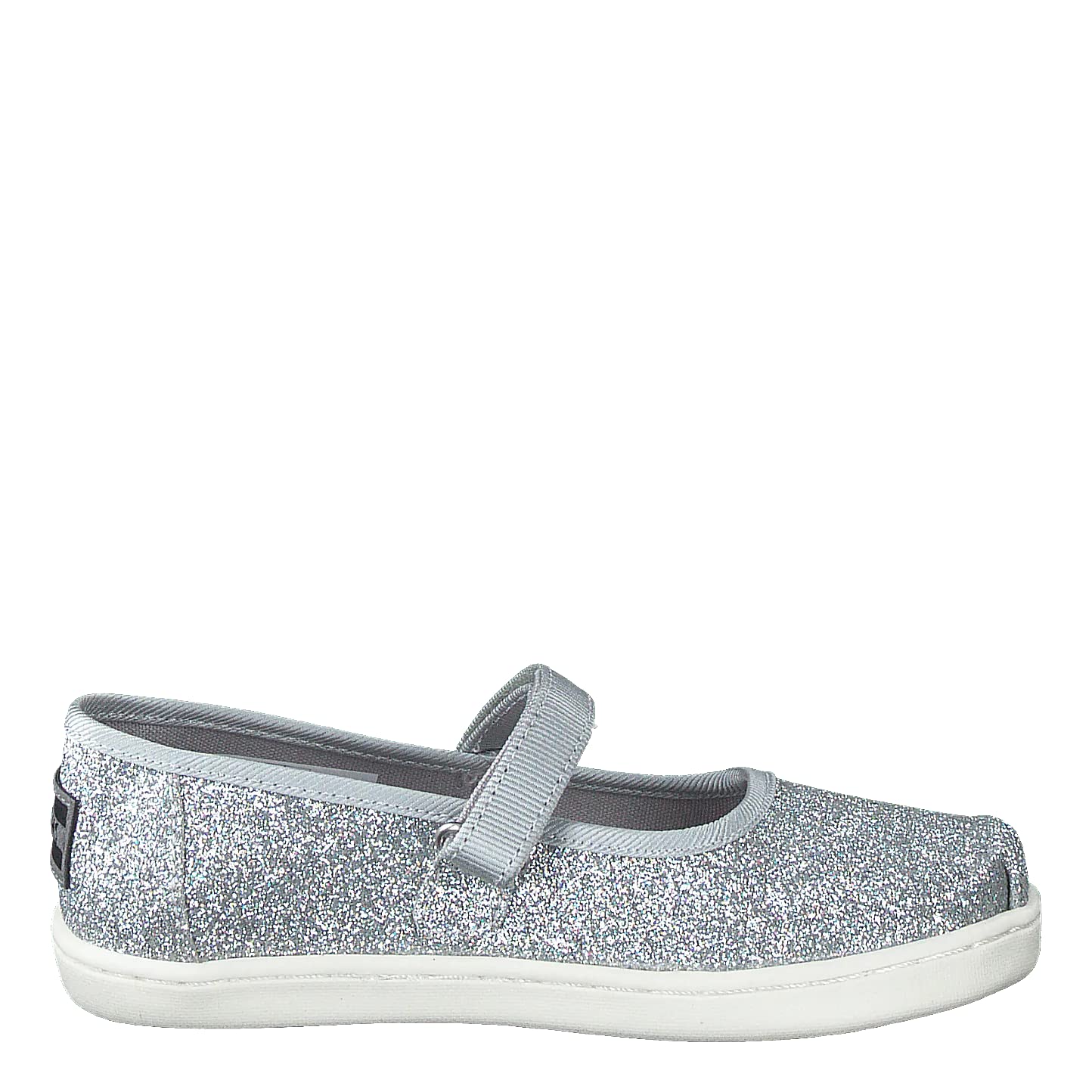 TOMS Silver Iridescent Glimmer Tiny Mary Jane Flat 10011521