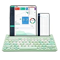 HUO JI Wireless Keyboard Multi-Device, Bluetooth and 2.4G Dual Mode for iPad, Switch to 3 Devices for Cellphone, Tablet, PC, Smart TV, MacBook iOS Android Windows, Green