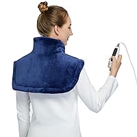 CAROMIO Weighted Heating Pad for Neck and Shoulders - UL Certified, 2.2lb Large Electric Fast Heating Pad for Pain Relief and Deep Pressure Therapy, 22