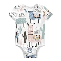 Baby Boy Girl Bodysuits Short Sleeve Unisex Newborn Outfit Clothes Bodysuit Romper for Babies 0-24 Months