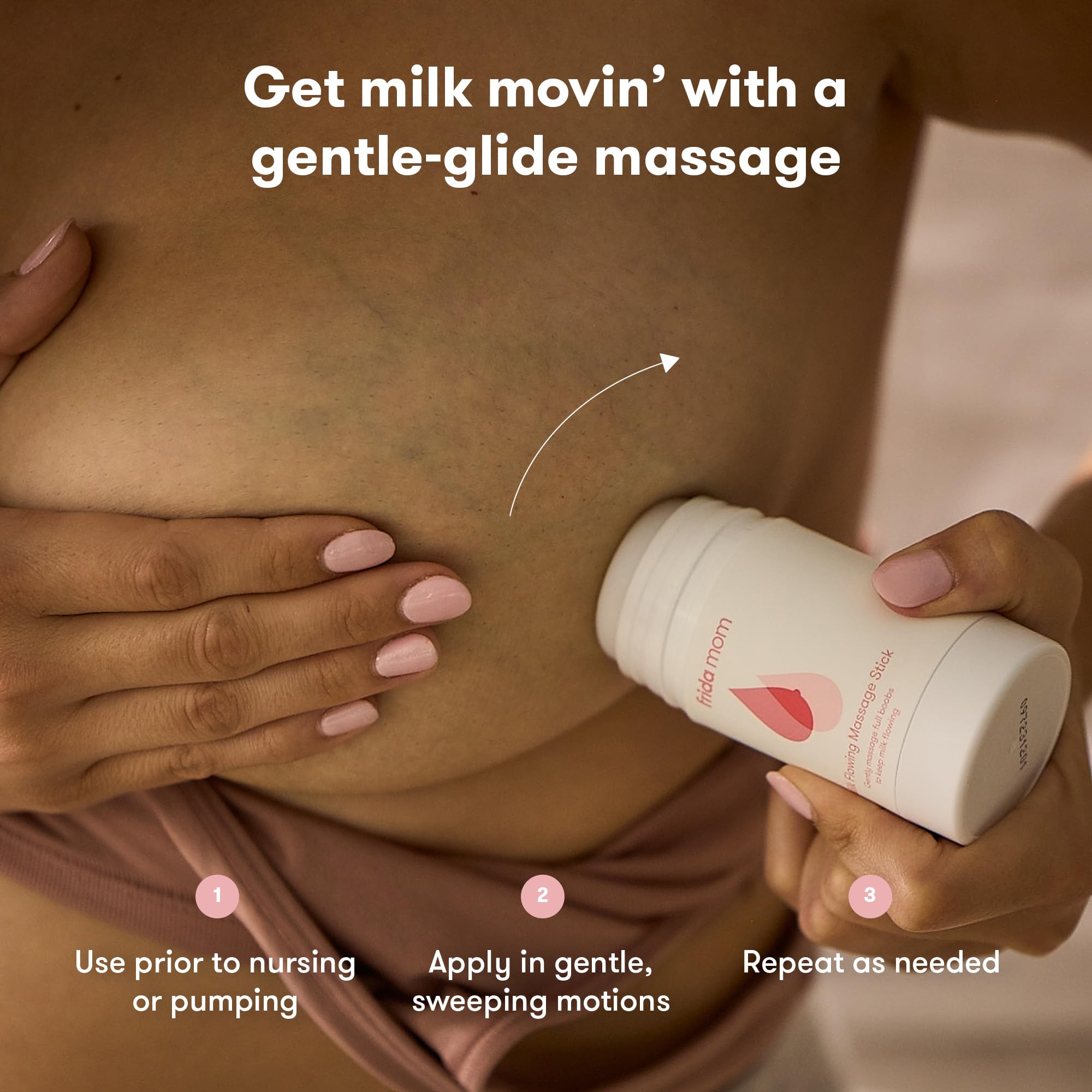Frida Mom Milk Flowing Massage Stick for Breastfeeding and Nursing Moms, Infused with Chamomile + Aloe to Hydrate and Soothe